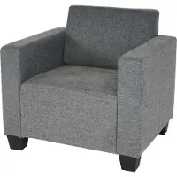 Mendler Sessel Loungesessel Moncalieri, Stoff/Textil grau