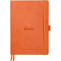Rhodia Rhodiarama Goalbook A5 mit flexiblem Einband, 120 Blatt elfenbein 90g, kariert - Tangerine 117774C