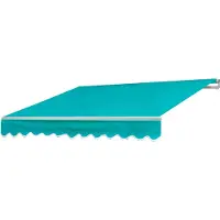 Mendler Alu-Markise H790, Gelenkarmmarkise Sonnenschutz 4x3m Polyester Türkis