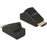 DeLOCK 65895, HDMI A, VGA & 3.5 mm Audio, Schwarz