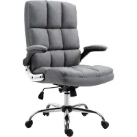 Mendler Bürostuhl MCW-J21, Chefsessel Drehstuhl Schreibtischstuhl, höhenverstellbar Stoff/Textil grau