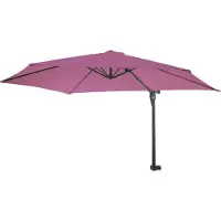 MCW Wandschirm Acerra, Ampelschirm Balkonschirm Sonnenschirm, 3m neigbar, Polyester Alu/Stahl 9kg lavendel-rot