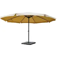 Mendler Sonnenschirm Carpi Pro, Gastronomie Marktschirm mit Volant Ø 5m Polyester/Alu 28kg creme mit Ständer