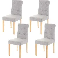 Mendler 4er-Set Esszimmerstuhl MCW-E58, Stuhl Essstühle, MVG- Stoff/Textil grau, helle Beine