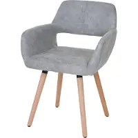 Mendler Esszimmerstuhl MCW-A50 II, Stuhl Küchenstuhl, Retro 50er Jahre Design Textil, vintage betongrau