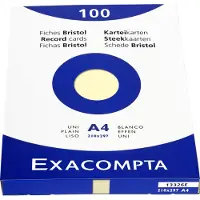 Exacompta Karteikarten, DIN A4, blanko, gelb