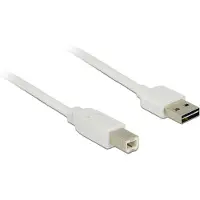 DeLOCK 2m, USB2.0-A/USB2.0-B, 2 m, USB A, USB B, USB 2.0, Männlich/Männlich, Weiß