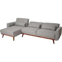 Mendler Sofa MCW-J20, Couch Ecksofa, L-Form 3-Sitzer Liegefläche Schlaffunktion Stoff/Textil 280cm grau