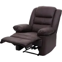 Mendler Fernsehsessel MCW-G15, Relaxsessel Liege Sessel, Leder + Kunstleder 101x87x100cm braun