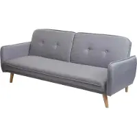 Mendler Schlafsofa MCW-J18, Couch Klappsofa Gästebett Bettsofa, Schlaffunktion Stoff/Textil 185cm grau