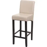 Mendler Barhocker MCW-C33, Barstuhl Tresenhocker, Holz MVG- creme, dunkle Beine, Kunstleder