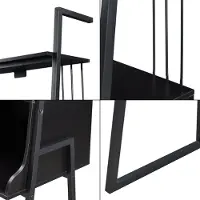En.casa Schreibtisch 'Storfjord' mit Leiterregal Metallgestell 184 x 80 x 40 cm Schwarz