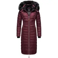 NAVAHOO Wintermantel "Umay" langer Damen Winter Steppmantel mit Kunstfellkapuze