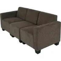 Mendler Modular 3-Sitzer Sofa Couch Moncalieri, Stoff/Textil braun