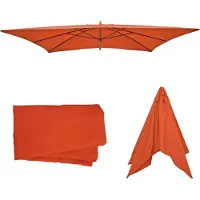 Mendler Ersatz-Bezug für Sonnenschirm Lissabon 3x4m, Sonnenschirmbezug Ersatzbezug, Polyester terracotta
