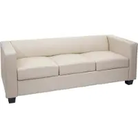 MCW 3er Sofa Lille, Kunstleder creme