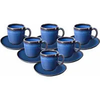 Like. by Villeroy & Boch Lave Kaffeetassen mit Untertassen