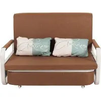 Mendler Schlafsofa MCW-M83, Schlafcouch Couch Sofa, Schlaffunktion Bettkasten Liegefläche, 130x185cm Stoff/Textil braun