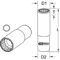 Ks Tools Werkzeuge-Maschinen GmbH 3/8" 12-kant-Stecknuss, lang, 18 mm, auf Hänger