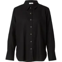 JDY Hemdbluse "JDYSAY L/S LINEN LOOSE SHIRT WVN NOOS", Damen, Gr. S, schwarz, Web, Obermaterial: 55% Leinen, 45% Viskose, unifarben, loose fit Po-bedeckend, Blusen Hemdbluse