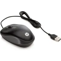 HP USB Travel Mouse, Beidhändig, Optisch, USB Typ-A, 1000 DPI, Schwarz