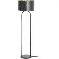 LINDBY Stehlampe Aralena , schwarz, für Wohn- / Esszimmer, Metall, Modern, Stehlampe