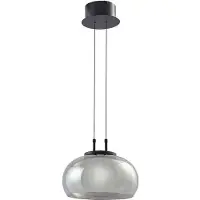 LUCANDE LED-Hängeleuchte Dain, 1-flammig, rauchgrau, Glas