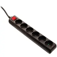 As Schwabe as-Schwabe 6-fach Steckdosenleiste Schalter 230V 16A 1,4m Mehrfachsteckdose IP20