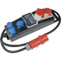 As Schwabe as-Schwabe Vollgummi-Stromverteiler CEE 400V 32A 2x CEE 3x Schuko 230V 16A IP44