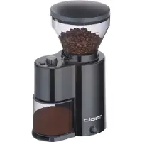 Cloer 7520 Elektrische Kaffeemühle mit Kegelmahlwerk aus Edelstahl, 2-12 Tassen, 300 g Kaffeebohnen, 150 W, verstellbarer Mahlgrad, schwarz