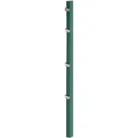 Alberts Zaunpfosten Doppelstabmattenzaun, grün RAL 6005 zum Einbetonieren, Länge: 1750 mm für Mattenhöhe: 1200 mm, Pfostenstärke: 60 x 40 mm, inkl. innenliegender Klemmlasche