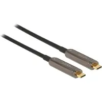 DeLOCK Aktives Optisches USB-C Video Kabel 4K 60 Hz 15 m, 15 m, USB C, USB C, USB 3.2 Gen 1 (3.1 Gen 1), 21,6 Gbit/s, Schwarz