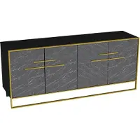 Skye Decor , Polka - Black, Konsole, Gold, 100 % MELAMINBESCHICHTETE SPANPLATTEN, 179,9 x 47,3 x 75 cm