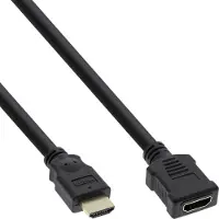 InLine HDMI Verl., HDMI-High Speed, ST / BU, schwarz, vergoldete Kontakte, 3m, 3 m, HDMI Typ A (Standard), HDMI Typ A (Standard), Schwarz