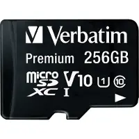 Verbatim Premium U1, 256 GB, MicroSDXC, Klasse 10, UHS-I, 90 MB/s, 10 MB/s