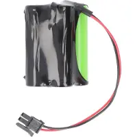 AccuCell Notleuchtenakku NiMH 4,8V 1500mAh F2+2 Mignon AA mit 150mm Kabel & Stecker ersetzt Inotec 890014