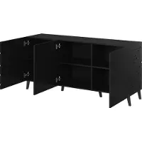 Cama Nova Kommode 155x40x72 Schwarz Matte, Schwarz, Mitteldichte Faserplatte (MDF), Einfarbig, Modern, Rechteckig, Matt