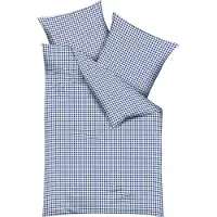 Kaeppel Biber Bettwäsche Vichy Karo blau 155x220 cm + 80x80 cm