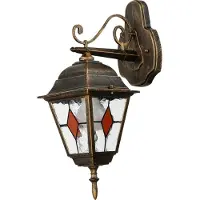 Licht-Erlebnisse Außenleuchte Wand IP44 Kupfer E27 Metall Aluminium Tiffany Stil Wandleuchte außen Garten Haus
