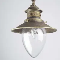 Licht-Erlebnisse Hängeleuchte außen Bronze IP44 E27 Glas Messing massiv Maritim Pendelleuchte außen Terrasse Haus