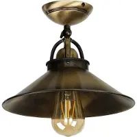 Licht-Erlebnisse Deckenlampe Messing massiv E27 Ø 25 cm in Bronze Vintage Deckenleuchte