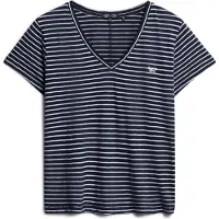 Superdry Studios Slub Embroidered Vee Kurzarm-t-shirt Mit V-ausschnitt