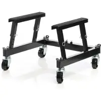 Wiltec Montageständer für Motorrad und ATV mit Rädern bis zu 680kg mit 300–380mm Arbeitshöhe für Hebebühnen, Montagebock