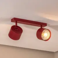 Argon Deckenspot Chloe verstellbar zweiflammig, rot , dimmbar, rot, für Wohn- / Esszimmer, Metall, Modern