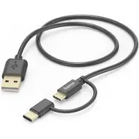 Hama 00201533, 1 m, USB A, Micro-USB B, USB 2.0, 0,48 Gbit/s, Schwarz