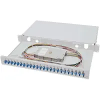 Digitus LWL Spleißbox, 1HE, bestückt, 24x LC DX, OS2, LC, Grau, Stahl, OS2, 1 Stück(e), 515 mm