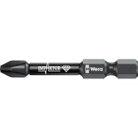 Wera Bit 851/4 IMP DC PH2, L 50 mm, 1/4 Zoll E6.3, diamantbeschichtet, Impaktor, 5 Stück