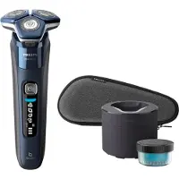 Philips SHAVER Series 7000 S7885/50, Rotationstrasierer, Schwarz, Blau, Tasten, LED, GroomTribe, SH71