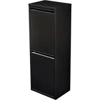 En.casa Mülltrennschrank 'Sollentuna' mit 2 Kippfächern Metall 2 x 14 L Eimer Schwarz