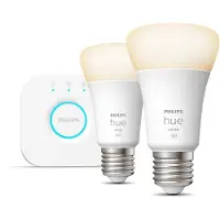 Philips White Starter-Kit E27 (zwei Lampen, eine Hue-Bridge, ersetzt 75 Watt)